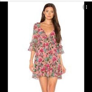 For Love & Lemons churro mini dress floral and flowy size small